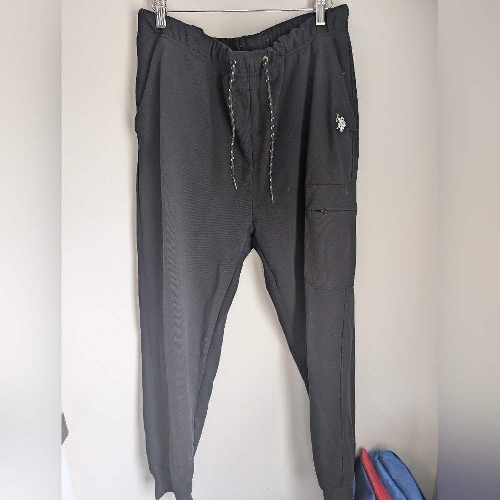 U.S. Polo Association Black Mens Large Jogger Sweatpants